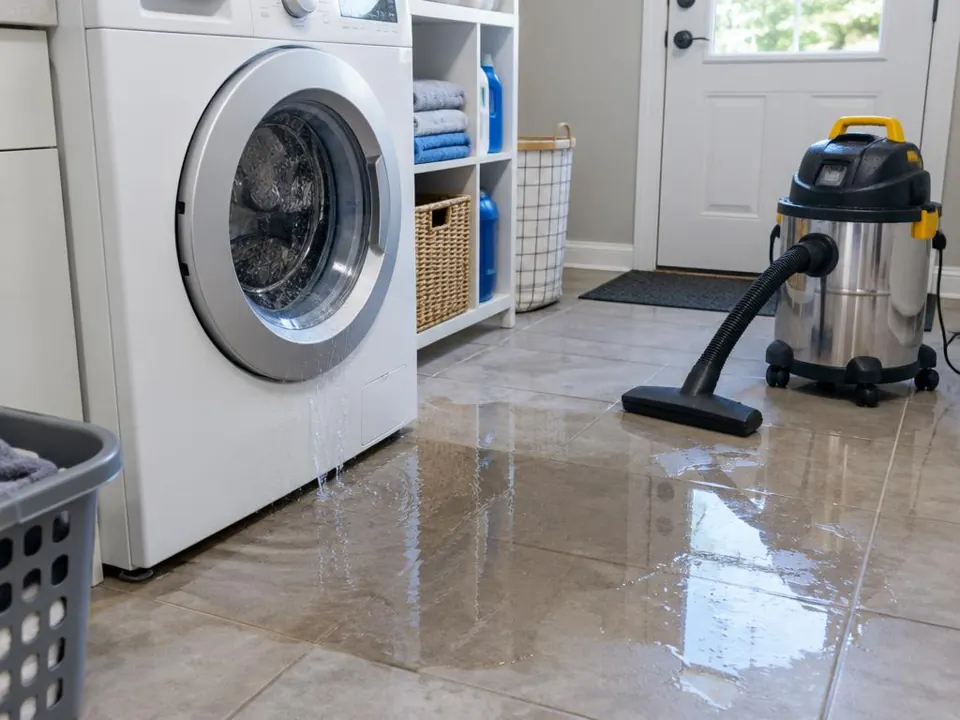 Appliance Leak Cleanup service example in a residential setting
