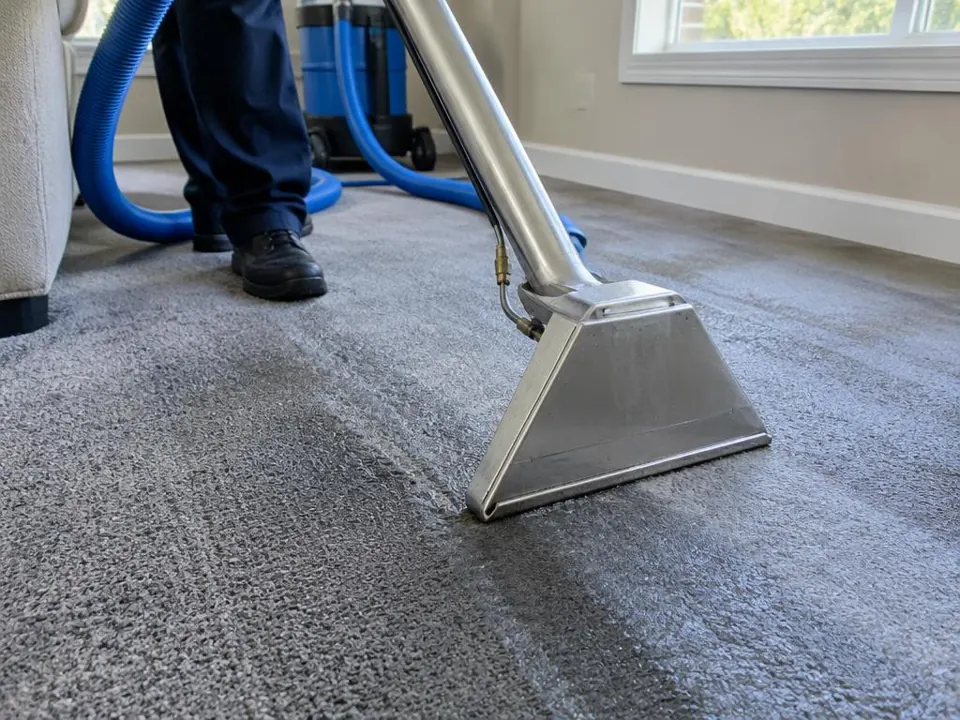 Carpet Water Extraction service example in a residential setting