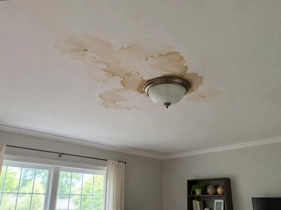 Ceiling Water Damage Repair service example in a residential setting