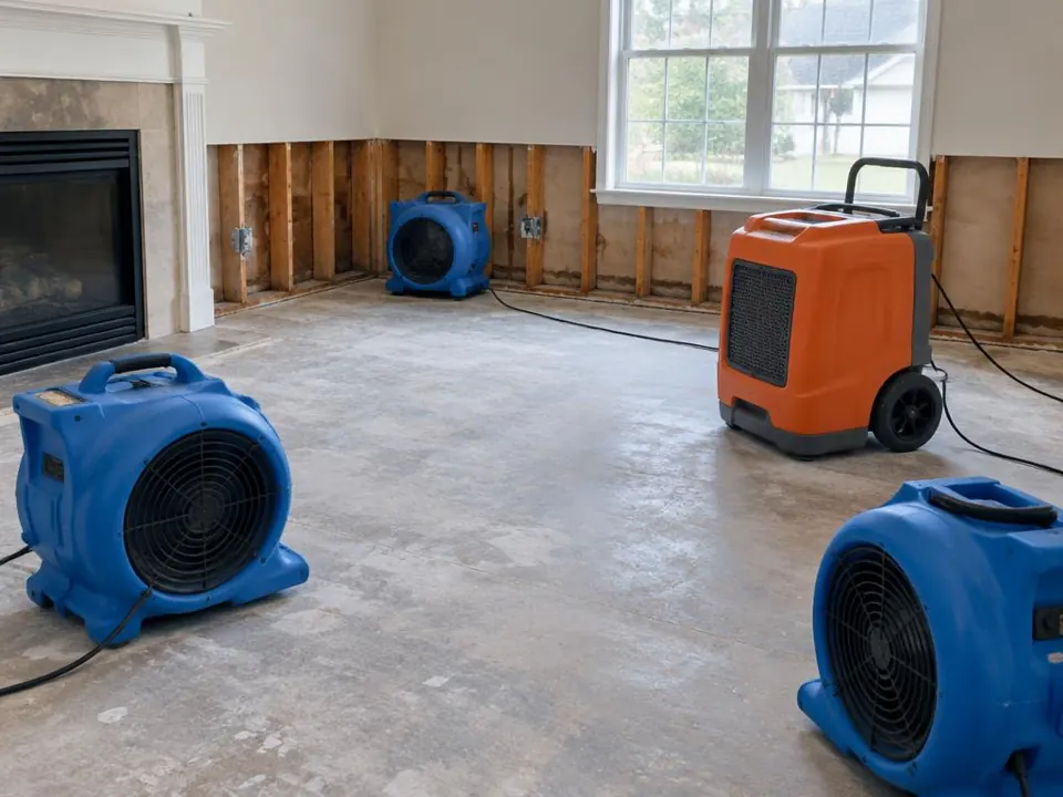 Structural Drying Services service example in a residential setting